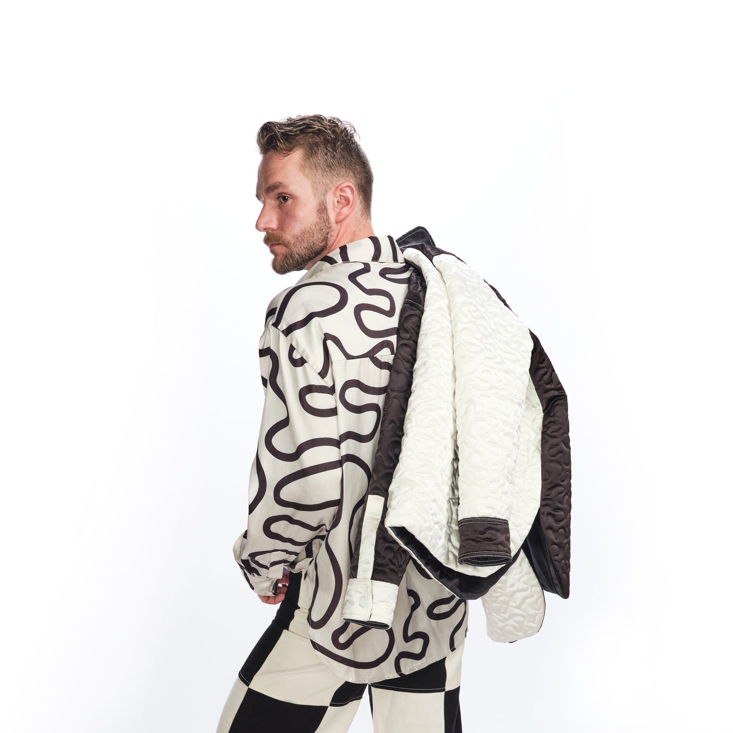 Blake Blouse - Black/Ivory Squiggle (final sale)