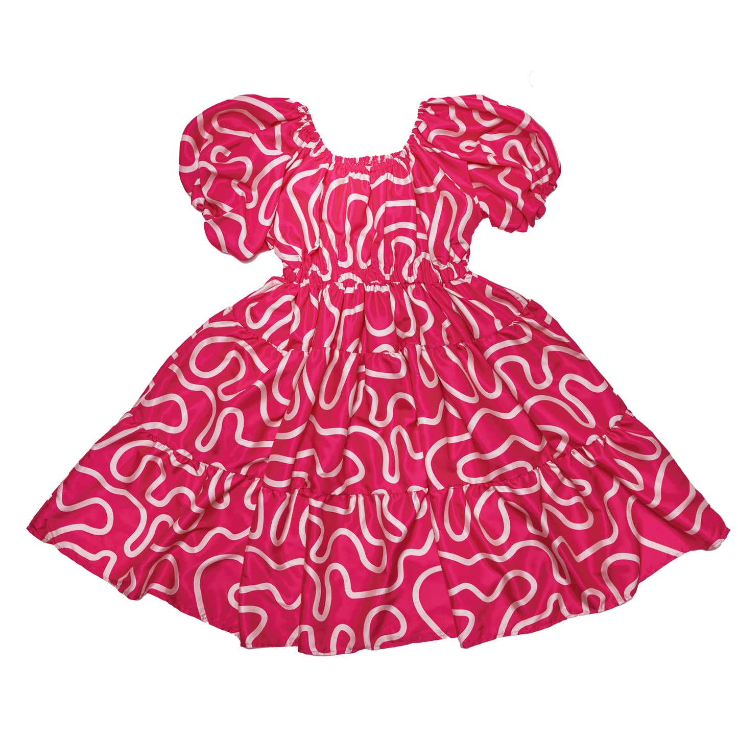Suzy Dress - Hot Pink Squiggle