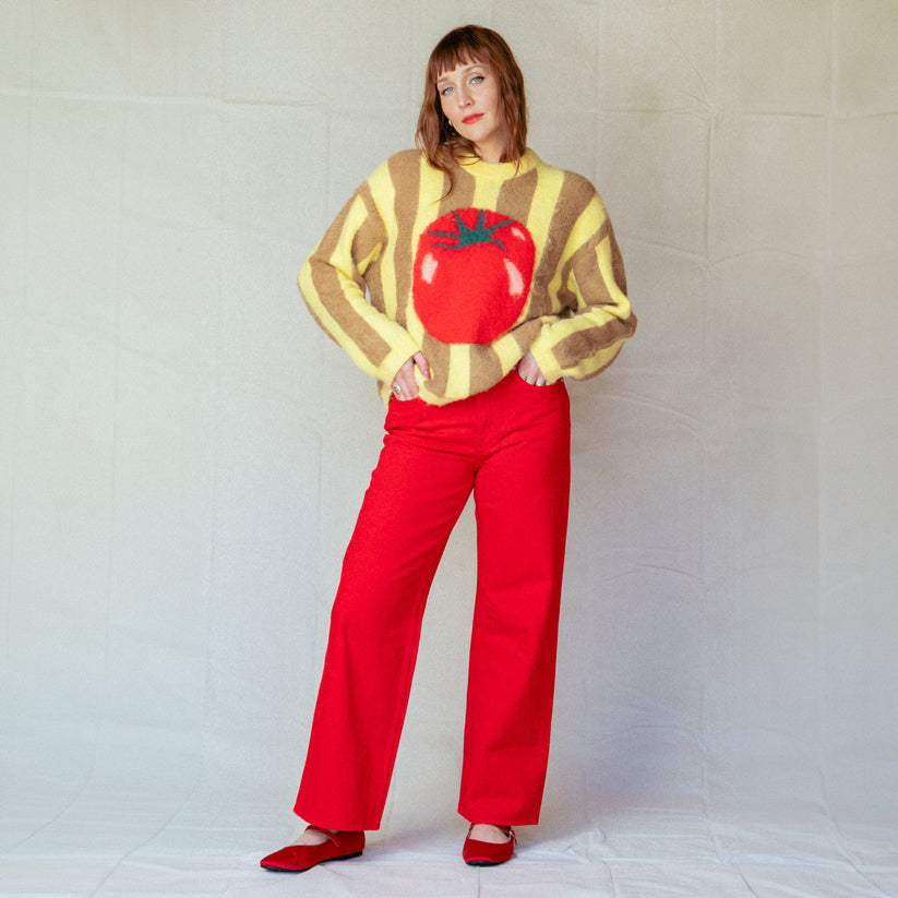 Tomato Swirl Mock Neck Sweater Tank main image 1
